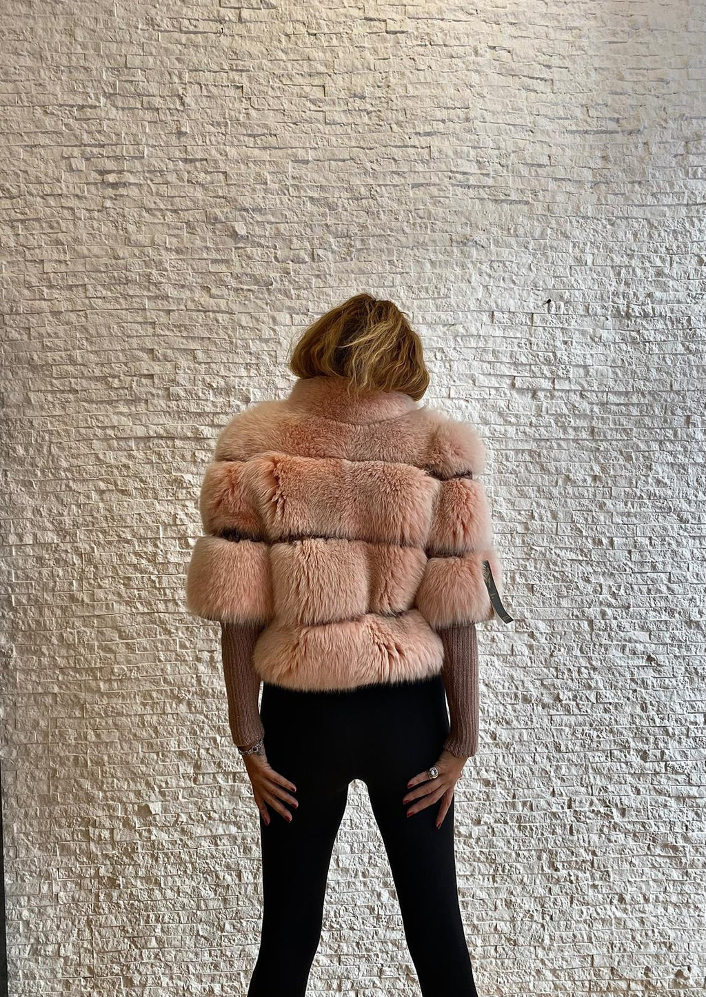 Giacca Volpe Rosa con Maniche Lana Amovibili e Intarsi Persiano € 690