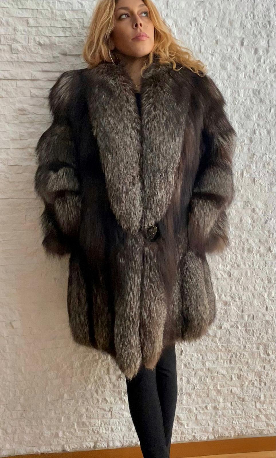 Giacca di Volpe Argentata